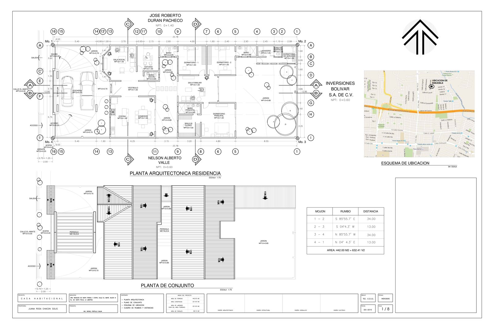 Plano arquitectónico en AutoCAD